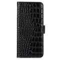 Crocodile Series Samsung Galaxy Xcover6 Pro Lommebok-deksel I Lær med RFID - Svart