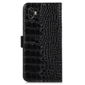 Crocodile Series Samsung Galaxy Xcover6 Pro Lommebok-deksel I Lær med RFID - Svart