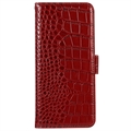 Crocodile Series Xiaomi 13 Ultra Lommebok-deksel I Lær med RFID - Rød