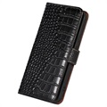 Crocodile Series iPhone 14 Lommebok-deksel i Lær med RFID