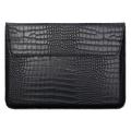 Laptopveske i krokodilleskinn med stativ - 13.3" - svart