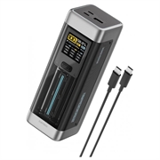 Cuktech 25000mAh Powerbank med TFT-skjerm - 210W, PD3.1 - svart