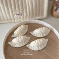 Søt myk stressball i form av en dumpling med nøkkelring - hvit