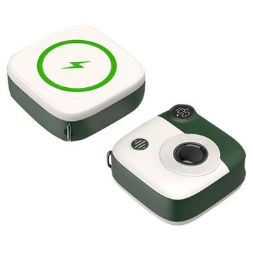 Cute Mini PD 10000mAh trådløs strømbank E49 - 20W - Grønn