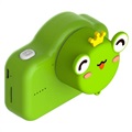 Cute Zoo Dual-Lens Barn Digitalkamera med 32GB Minnekort - 20MP - Frosk
