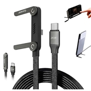 D-POWER 9204 240W USB-C-kabel med 360° sammenleggbar telefonstativ - 1.5m