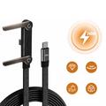 D-POWER 9204 240W USB-C-kabel med 360° sammenleggbar telefonstativ - 1.5m