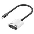 D0249 2-i-1 USB-C-adapter for AR-briller og spillkonsoller - svart / hvit