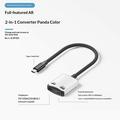 D0249 2-i-1 USB-C-adapter for AR-briller og spillkonsoller - svart / hvit