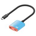 D0249 2-i-1 USB-C-adapter for AR-briller og spillkonsoller - rød / blå