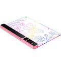 D17 LED-tegnebrett med belysning - 350x245mm - 14 lysmoduser - rosa