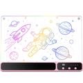 D17 LED-tegnebrett med belysning - 350x245mm - 14 lysmoduser - rosa
