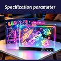 D17 LED-tegnebrett med belysning - 350x245mm - 14 lysmoduser - rosa