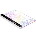 D17 LED-tegnebrett med belysning - 350x245mm - 14 lysmoduser - hvit