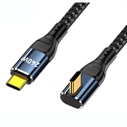D24220 USB-C-kabel med rett vinkel for hurtiglading, 240W - 2m - svart