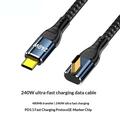 D24220 USB-C-kabel med rett vinkel for hurtiglading, 240W - 2m - svart