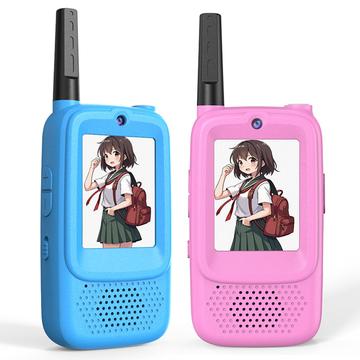D3 Walkie Talkie for barn med kamera og skjerm - 2 stk. - Rosa / Blå