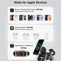 D6 3-i-1 magnetisk trådløs lader i form av en robothund for iPhone, Apple Watch og AirPods - svart