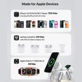 D6 3-i-1 magnetisk trådløs lader i form av en robothund for iPhone, Apple Watch og AirPods - hvit