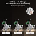 D6 3-i-1 magnetisk trådløs lader i form av en robothund for iPhone, Apple Watch og AirPods - hvit
