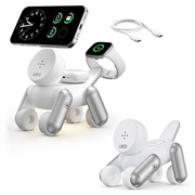 D6 3-i-1 magnetisk trådløs lader i form av en robothund for iPhone, Apple Watch og AirPods