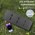 DE-60 60W sammenleggbart solcellepanel og lader for ryggsekksturer, fotturer og camping - svart
