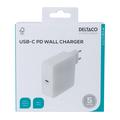 DELTACO USB-C PD-vegglader 65 W - hvit