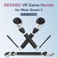 DEVASO håndtaksforlengelse for Meta Quest 3 VR-headset Golfspilltilbehør - svart