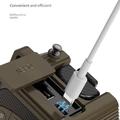 DF-570 solcelledrevet nødradio med håndsveiv og 5000mAh powerbank - olivengrønn