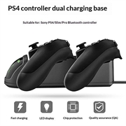 DOBE TP4-889 Ladestasjon Dual Stand Charger Base for PS4 / PS4 Slim / PS4 Pro Dualshock Controller