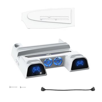 DOBE TP5-3532D Kjølestativ og ladestasjon med to kontrollere for Sony PlayStation 5 Slim/5 Pro