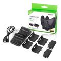 DOBE TYX-532X for Xbox Series S / X Controller Charging Dock Dual Gamepad Charging Stand med dobbel batteripakke - svart