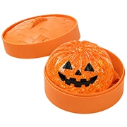 Dowmoo Halloween-dumpling - mykt stressavlastende leketøy med dampkoker-eske - oransje gresskar