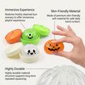 Dowmoo Halloween-dumpling - mykt stressavlastende leketøy med dampkoker-eske - oransje gresskar