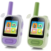 DW1 videowalkie-talkie for barn med MP3-spiller - 2 stk. - Lilla / Grønn
