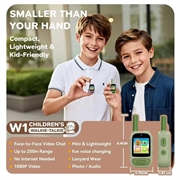 DW1 videowalkie-talkie for barn med MP3-spiller - 2 stk. - Lilla / Grønn