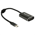 Delock USB-C til VGA Adapter med USB-C-Ladeport - Mørkgrå