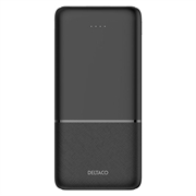 Deltaco 10000mAh powerbank med hurtiglading - svart