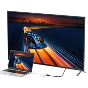 Deltaco 3-i-1 USB-C til HDMI/USB-C/USB-A-dokkingstasjon / videoadapter - hvit