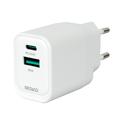 Deltaco 35W GaN-vegglader - USB-C/USB-A - hvit