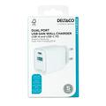 Deltaco 35W GaN-vegglader - USB-C/USB-A - hvit