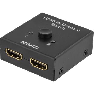 Deltaco toveis HDMI-switch med 2 porter - Svart