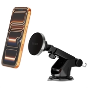 Deltaco dobbeltfeste magnetisk trådløs billader/holder - Qi2, 15W - svart
