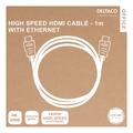 Deltaco høyhastighets HDMI 2.0-kabel med Ethernet - 1 m - Svart