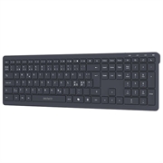 Deltaco TB-907 trådløst tastatur i full størrelse med saksmekanisme og AI-tast - nordisk tastaturlayout - mørkegrå
