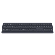 Deltaco TB-907 trådløst tastatur i full størrelse med saksmekanisme og AI-tast - nordisk tastaturlayout - mørkegrå