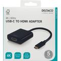 Deltaco USB-C til HDMI-adapter - 4K/60 Hz - Svart