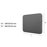 Deluxe neoprenveske til bærbar PC - 14"-15" - Grå