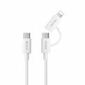Devia EC404 Smart 2-i-1 hurtiglading/data USB-C-kabel - 1.2m - hvit
