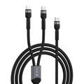 Devia EC648 Extreme Speed 2-i-1 USB-C til USB-C/Lightning-kabel 1.2m - svart